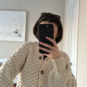 Cute cozy Madewell cream sweater cardigan